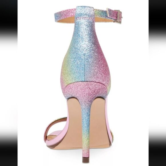 WILD PAIR BETHIE2 RAINBOW GLITTER BREATHABLE BESTIE SQUARE TOE SANDAL - Picture 4 of 16